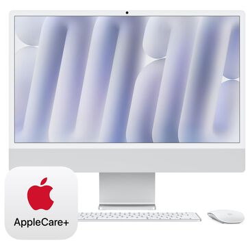 Apple 24-Inch iMac All-in-One Desktop | Apple M4 chip - 10-core CPU - 16GB RAM - 10-core GPU - 256GB SSD in Silver with 3-Year AppleCare+, , large