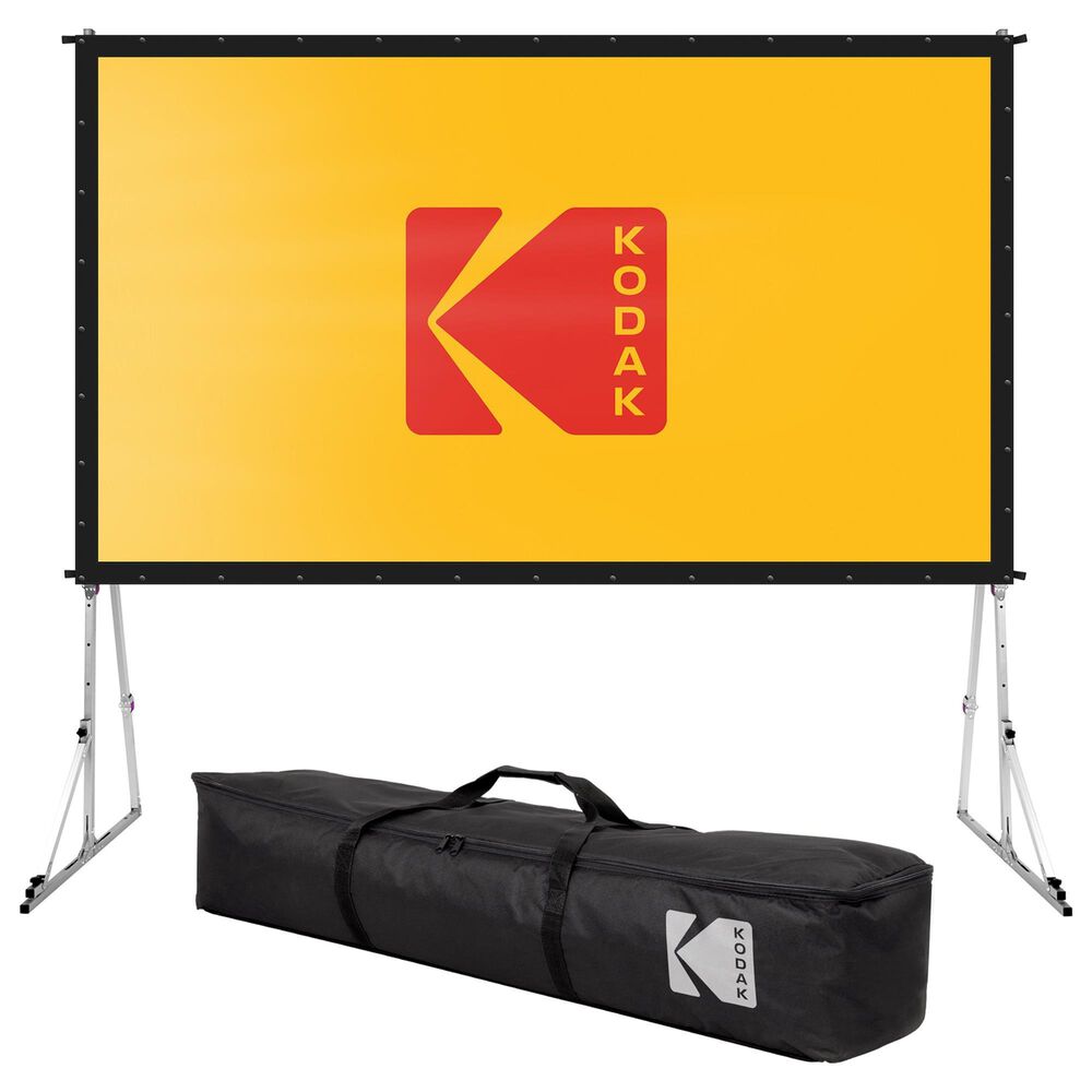 Kodak 150 Projector Screen with Stand - Fast Fold Front Projection Screen with Tripod &amp; Case, , large