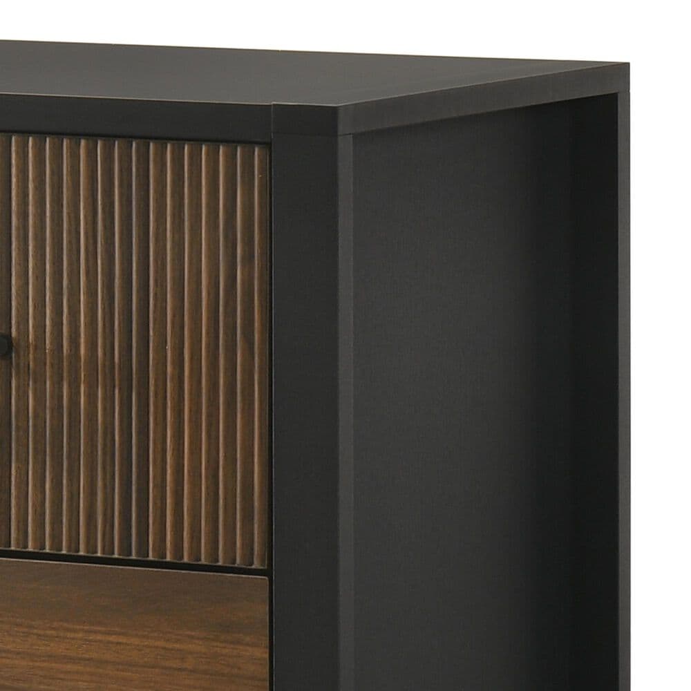 Crown Mark Nemy 3 Piece Queen LED Panel Bedroom Set in Brown, , large