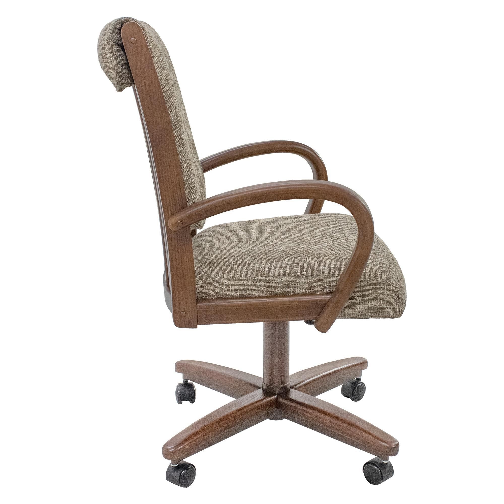 Northrow Dining Arm Chair in Noriko Earth Upholstery and Walnut Finish