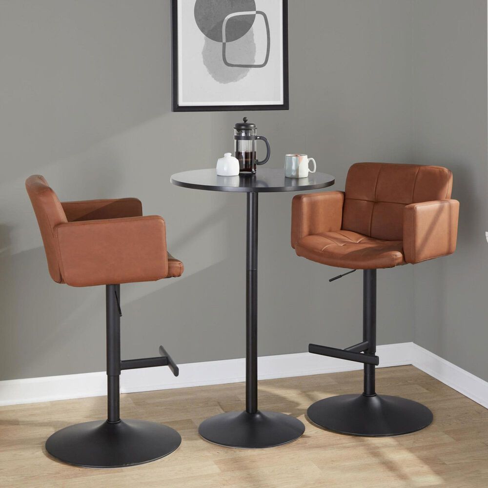 Lumisource Stout Swivel Adjustable Barstool in Black, , large