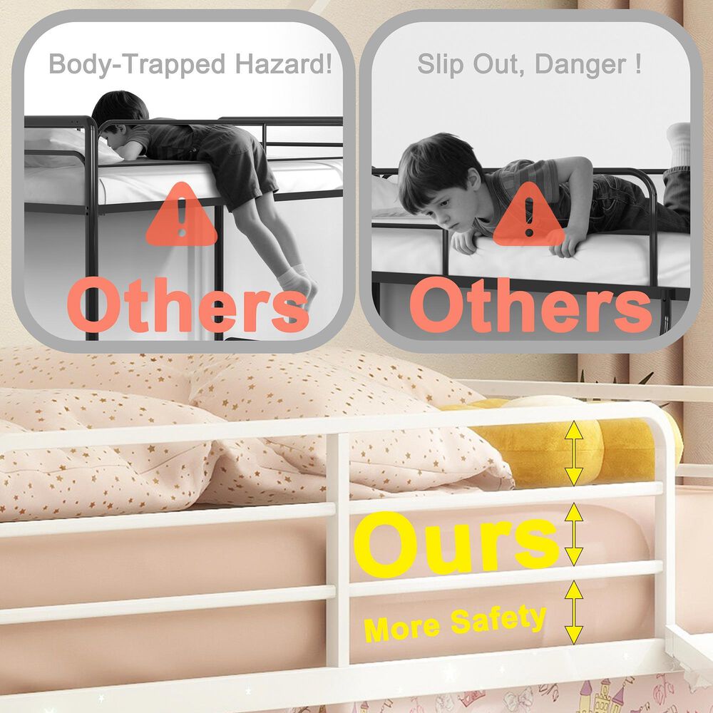 Hearth and Haven Adam Twin over Twin Bunk Bed in Black, , large