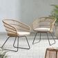 Hearth and Haven Terry Outdoor Dining Chair with Beige Cushion in Light Brown (Set of 2), , large