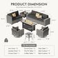 HOMLUX 10-Piece Outdoor Patio Wicker Sectional Furniture Set in Dark Gray, , large
