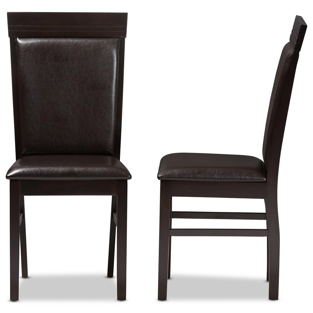 Baxton Studio Thea Side Chair in Dark Brown (Set of 2), , large