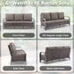 Sunwell Garden 3-Seater Patio Sofa with Curved Armrests in Gray, , large
