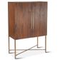 Home Trends & Design Cosmopolitan Bar Cabinet in Honey Brown and Antique Gold, , large
