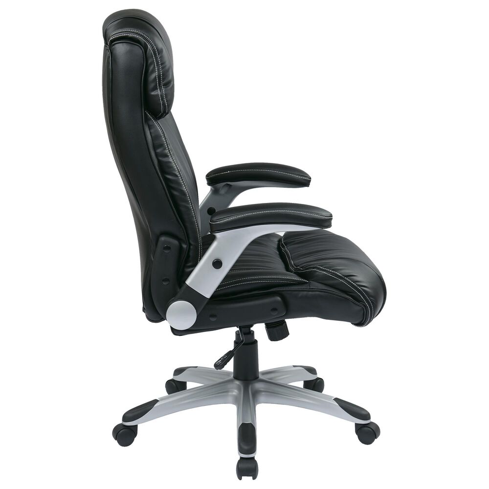OSP Home Executive Bonded Leather Chair with Black Cushion, , large