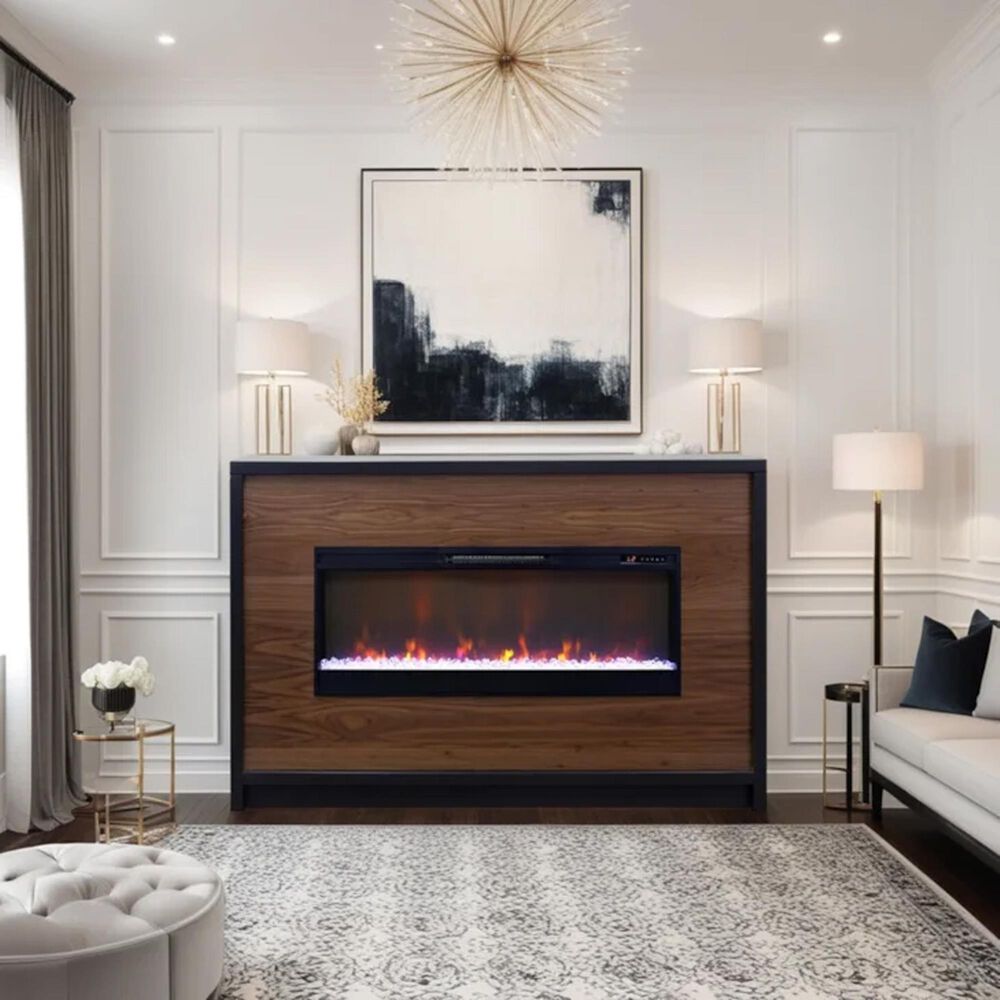 Legends Furniture Aria 62&quot; Fireplace Mantel in Seal Skin, , large