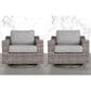 Hearth and Haven Outdoor Wicker Swivel Chair with Luxurious Cushions in Grey (Set of 2), , large