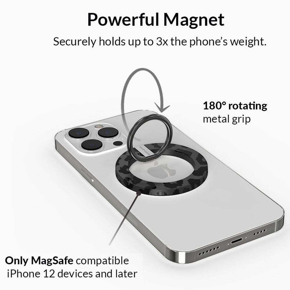Velvet Caviar MagSafe Grip Ring in Black Leopard, , large