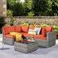 HOMLUX 5-Piece Patio Conversation Set with Two Ottomans in Orange Red, , large