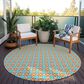 Dalyn Rug Company Marlo 6" Round Orange Indoor/Outdoor Area Rug, , large