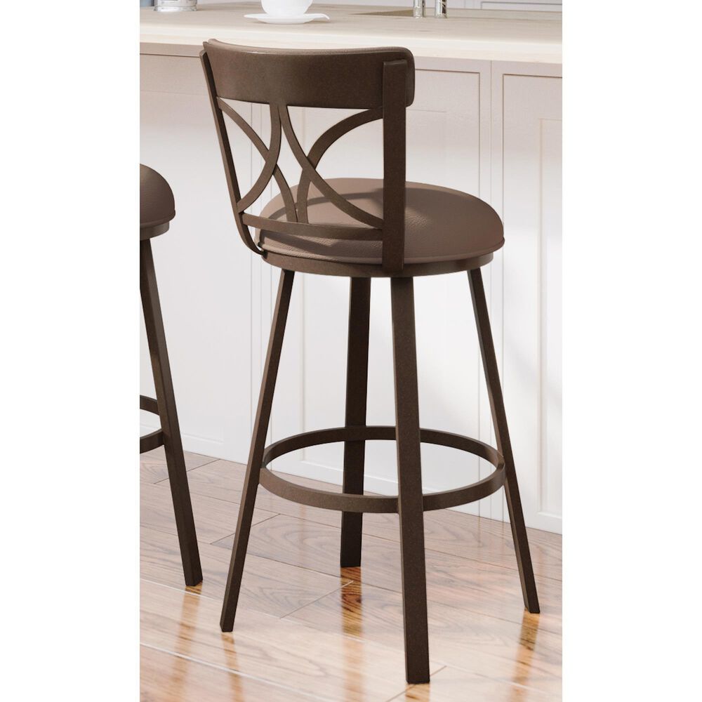 Delaware Dining Bradley 26&quot; Swivel Barstool in Sun Bronze/Coffee, , large