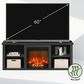HOMLUX 59" TV Stand with No Heat Electric Fireplace in Americano, , large