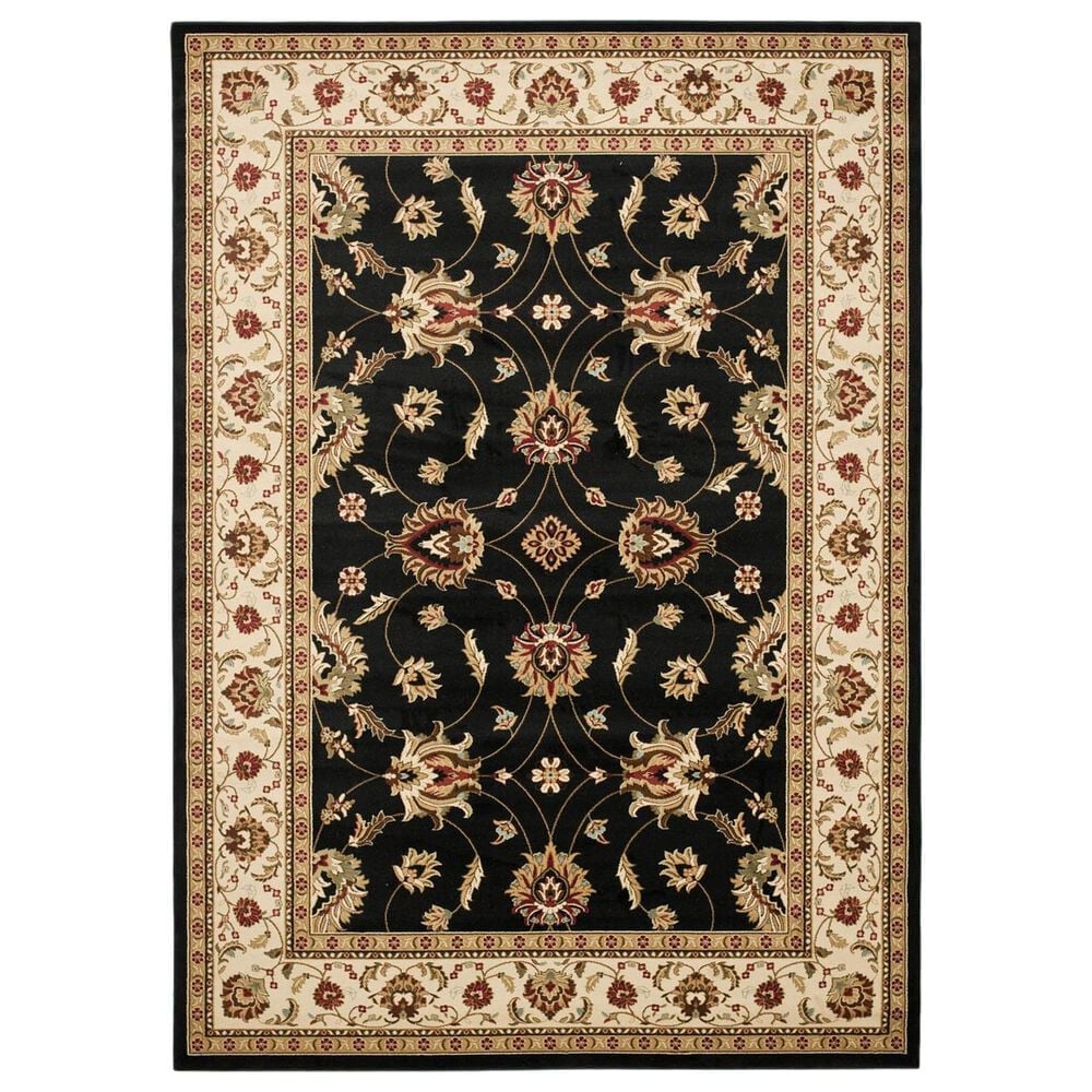 Safavieh Lyndhurst LNH553 6"7" x 9"6" Black and Ivory Area Rug, , large