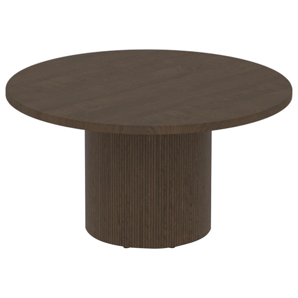 Canadel Modern 5-Piece Round Dining Set in Hazelnut Washed, , large