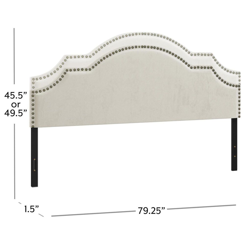Richlands Furniture Cynthia Upholstered King Adjustable Headboard in Cream, , large