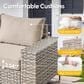 HOMLUX 8-Piece Patio Conversation Set with Fire Pit Table in Beige, , large