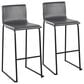 Lumisource Mara Barstool with Grey Cushion in Black (Set of 2), , large