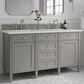 James Martin Vanities Brittany 60" Double Bathroom Vanity in Urban Gray with 3 cm Lime Delight Quartz Top and Rectangular Sinks, , large