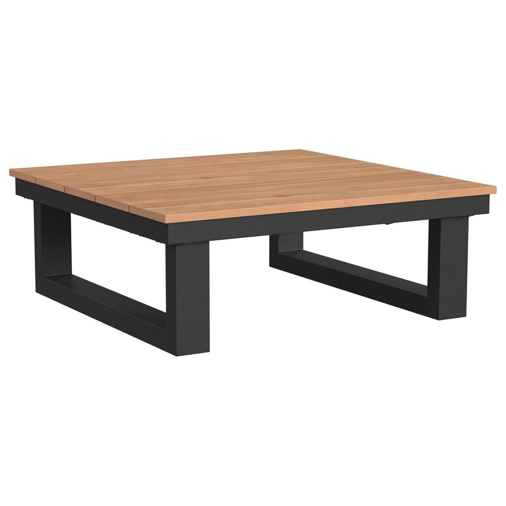 Mayberry Hill Cabana Outdoor Coffee Table with Natural Top in Black, , large