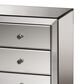 Baxton Studio Chevron Mirrored 3-Drawer End Table in Silver, , large