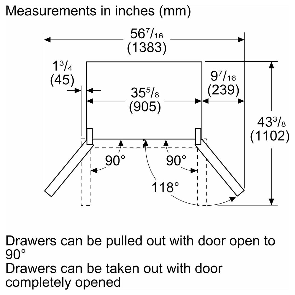 Bosch 100 Series 21.6 Cu. Ft. French Door Bottom Mount Refrigerator in Stainless Steel, , large