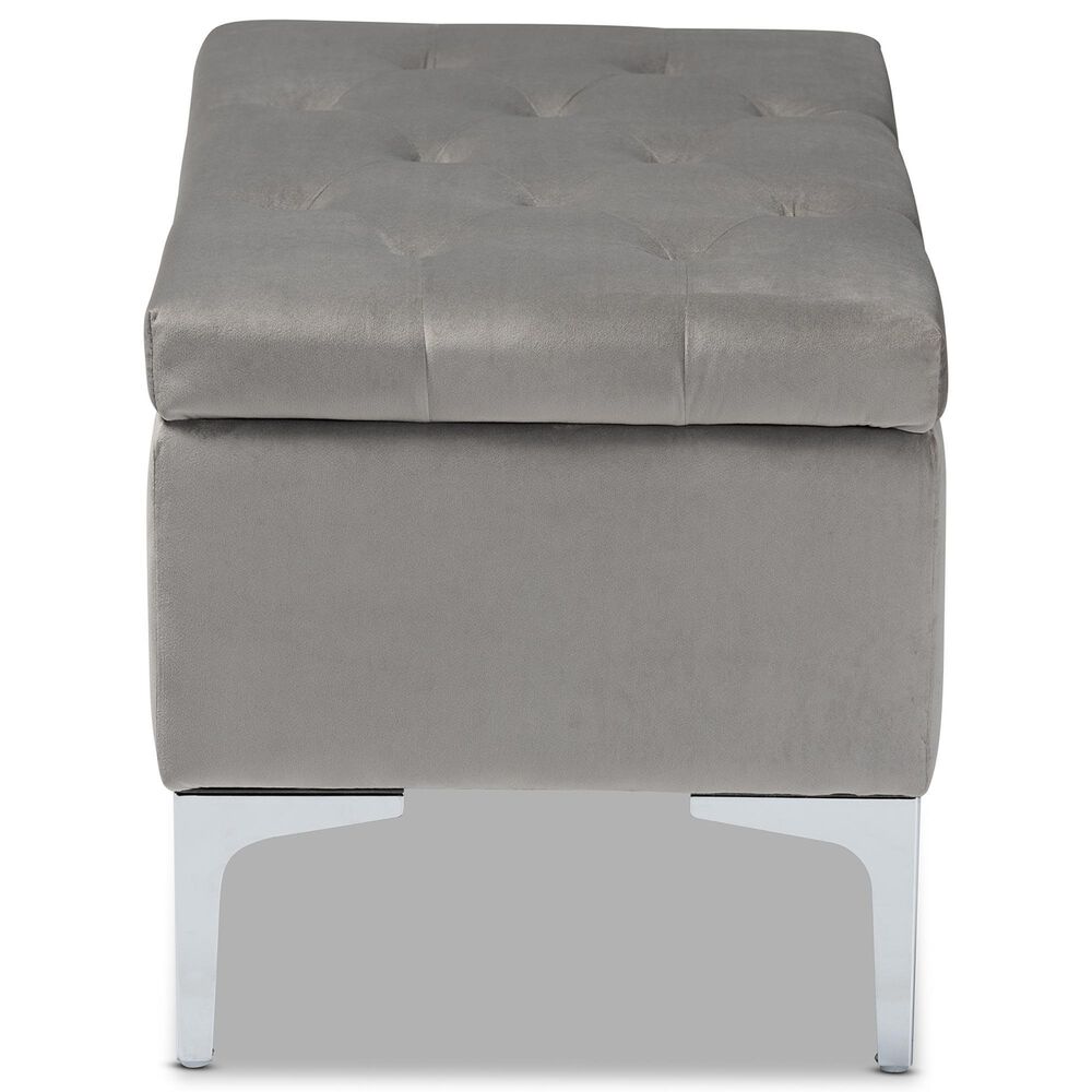 Baxton Studio Mabel Storage Ottoman in Grey, , large
