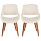 Lumisource Fabrizzi Dining Chair in Cream/Walnut (Set of 2), , large
