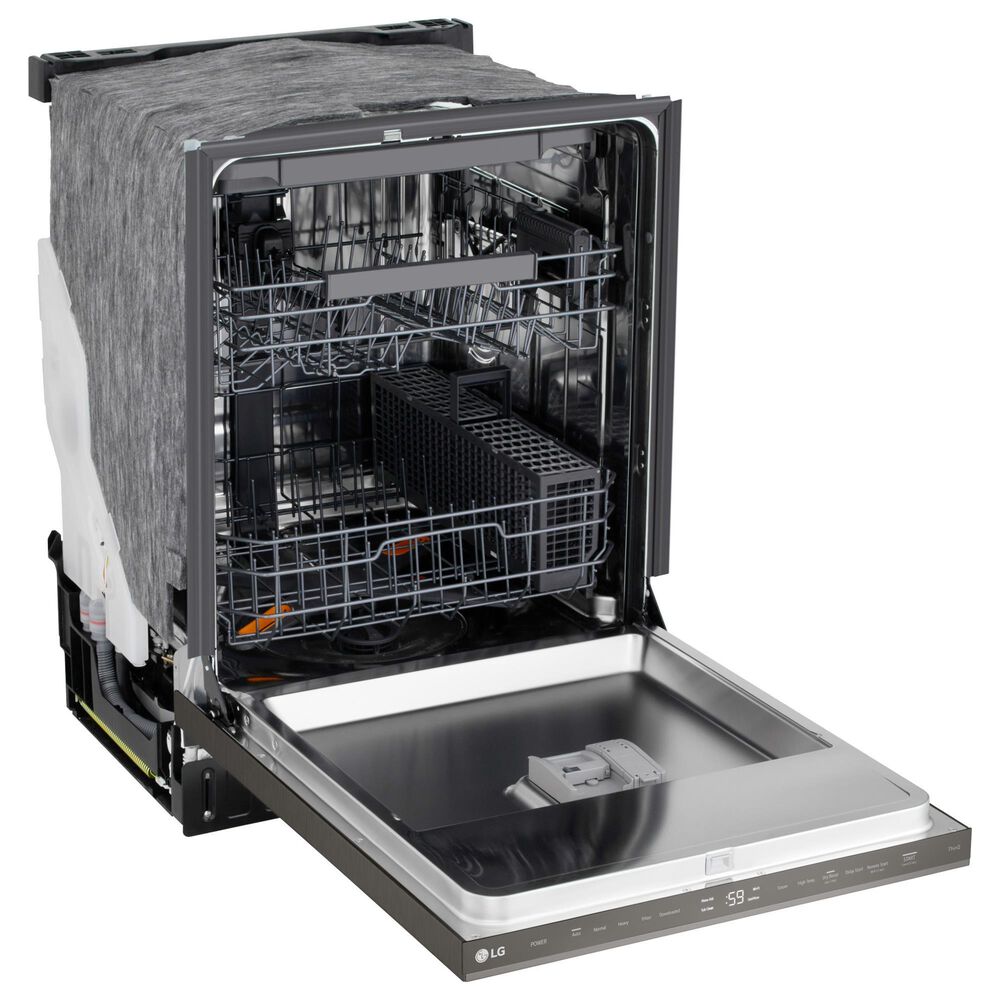 LG 24" Built-In Pocket Handle Dishwasher with SteamAssist in Black Stainless Steel, , large