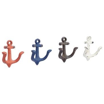 Maple and Jade 4" Wall Hook in Orange, Blue, Black, and White (Set of 4), , large