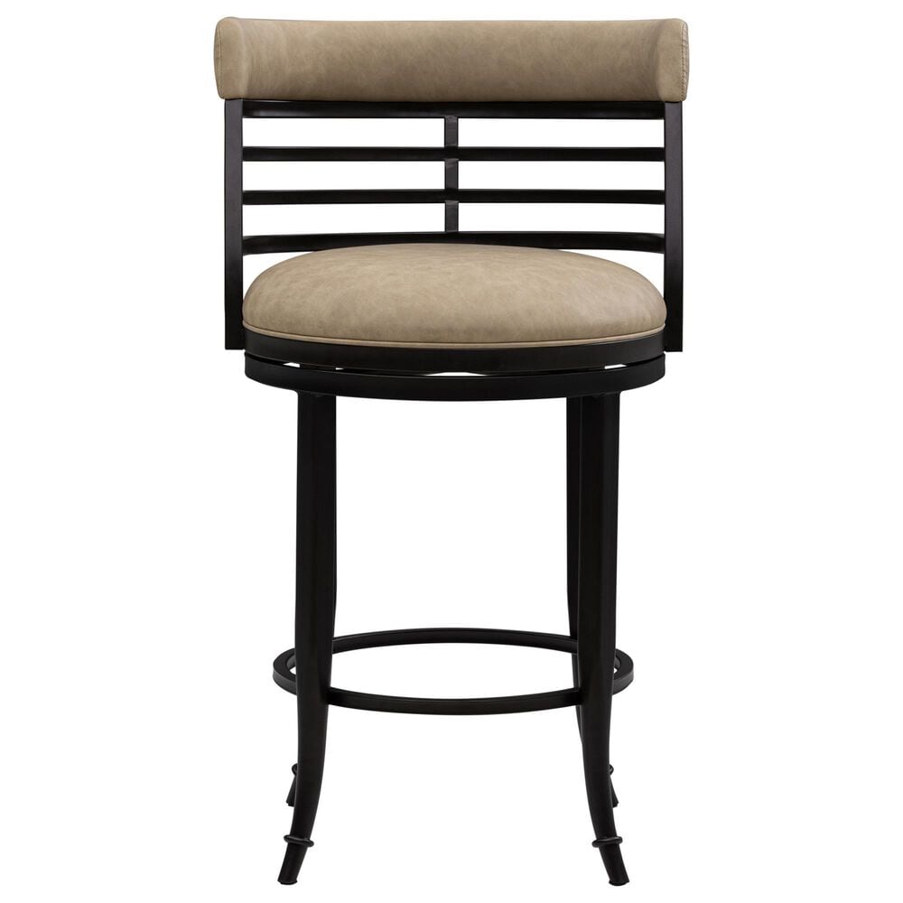 Armen Living Telia Counter Height Stool with Mushroom Brown Upholstery in Dark Brown, , large