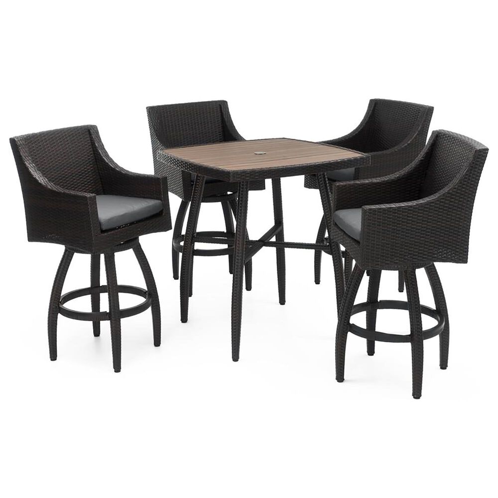 RST Brands Deco 5-Piece Sunbrella Patio Bar Set in Charcoal Grey, , large