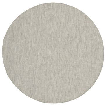 Nourison Positano 8" Round Light Grey Indoor/Outdoor Area Rug, , large