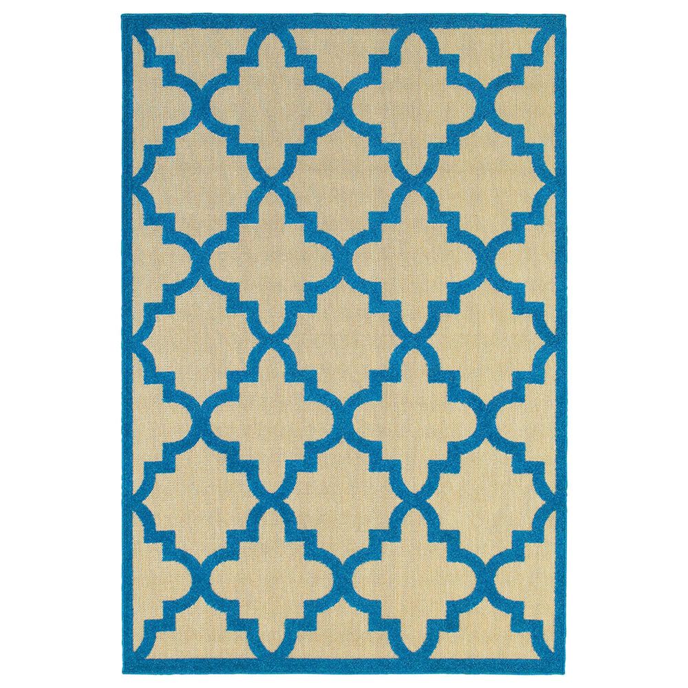 Oriental Weavers Cayman 660L 9"10" x 12"10" Sand and Blue Area Rug, , large