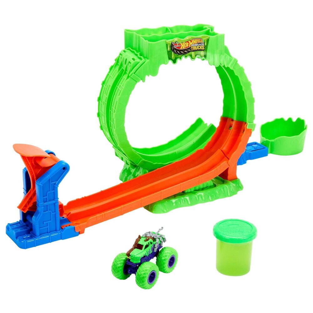 Hot Wheels Monster Trucks Mutant Chaos Loop Challenge Playset with Truck and Slime, , large
