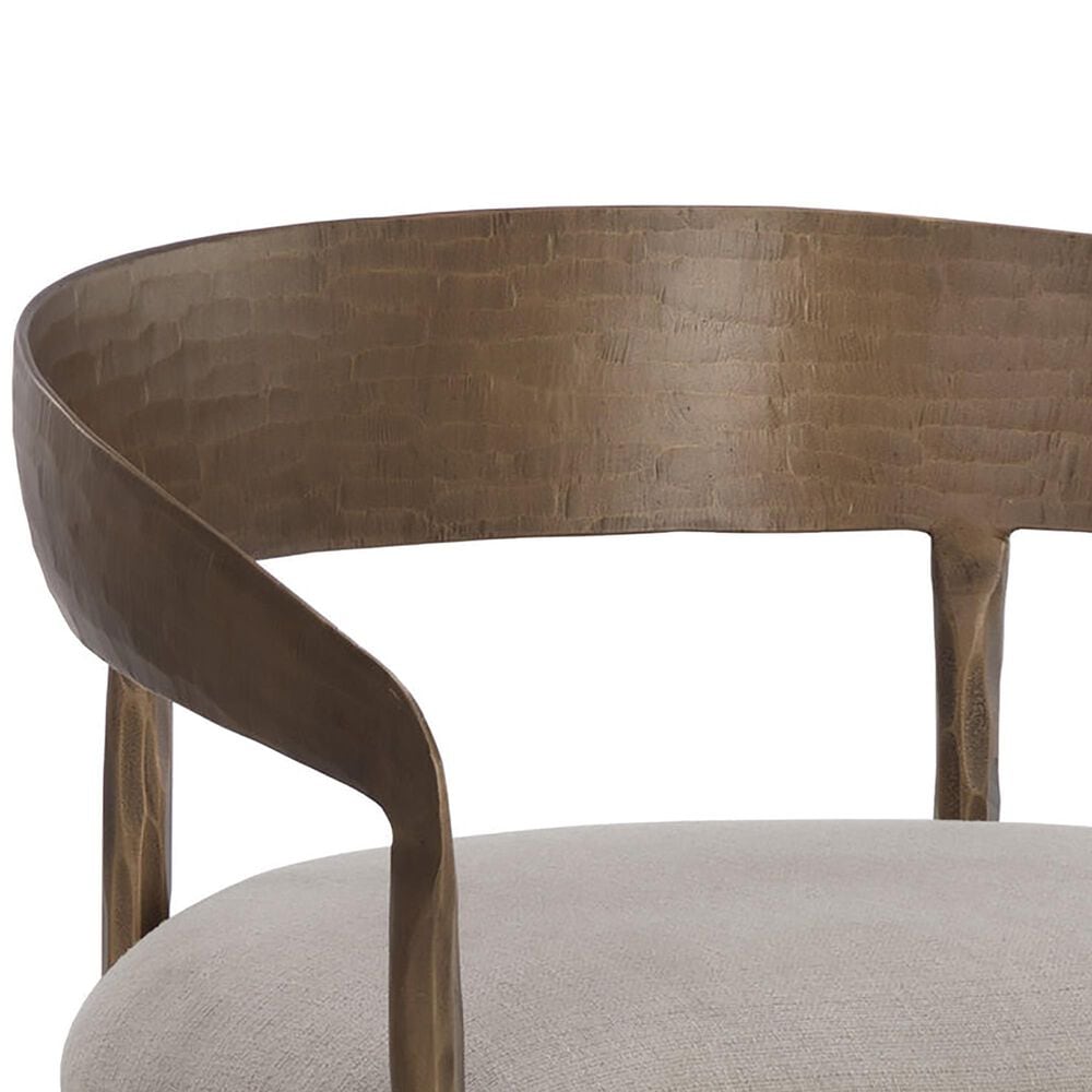 37B Zanatta Counter Stool with Taupe Grey Cushion in Antique Brass, , large