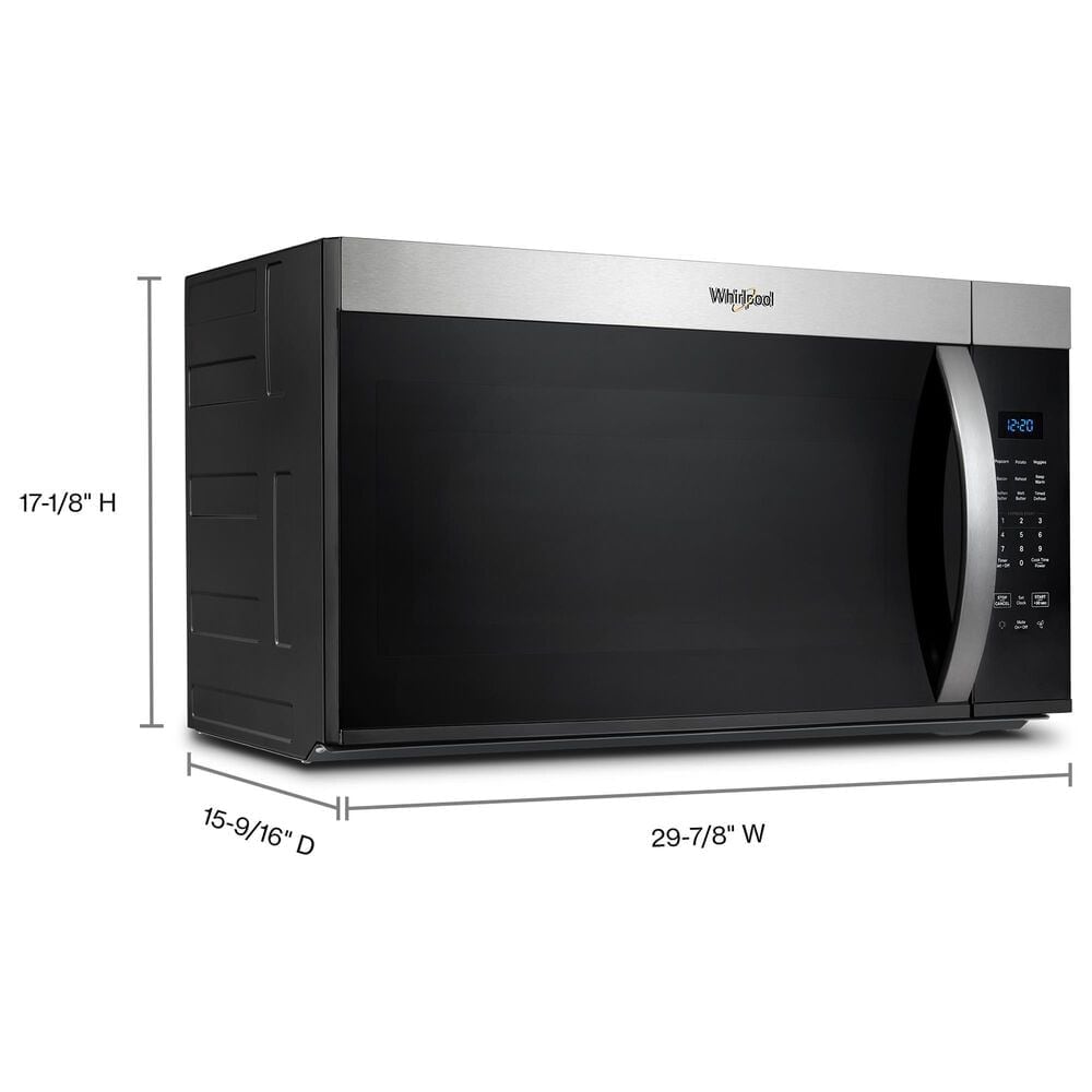 WHIRLPOOL 4-Piece Kitchen Package with 18.25 Cu. Ft. Top-Freezer Refrigerator and 5.3 Cu. Ft. Electric Range in Stainless Steel, , large