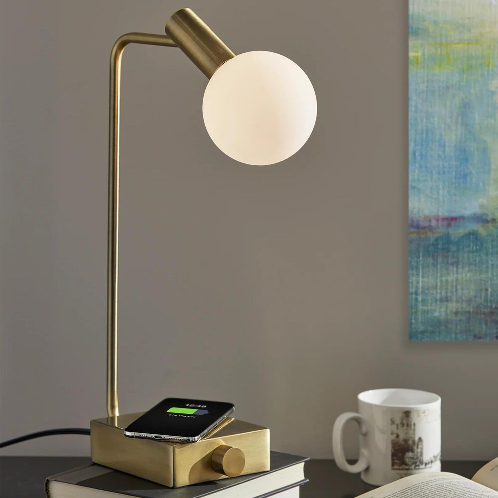 Adesso Windsor LED Desk Lamp in Antique Brass, , large