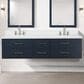 Lexora Home Castor 72" Double Bathroom Vanity in Blue with 2 cm White Quartz Top and Rectangular Sinks, , large