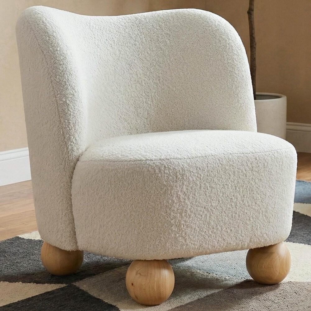 Furniture of America Velra Accent Chair in White, , large