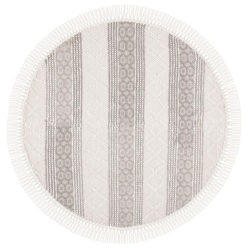Safavieh Natura NAT859A 6" Round Ivory and Grey Area Rug, , large