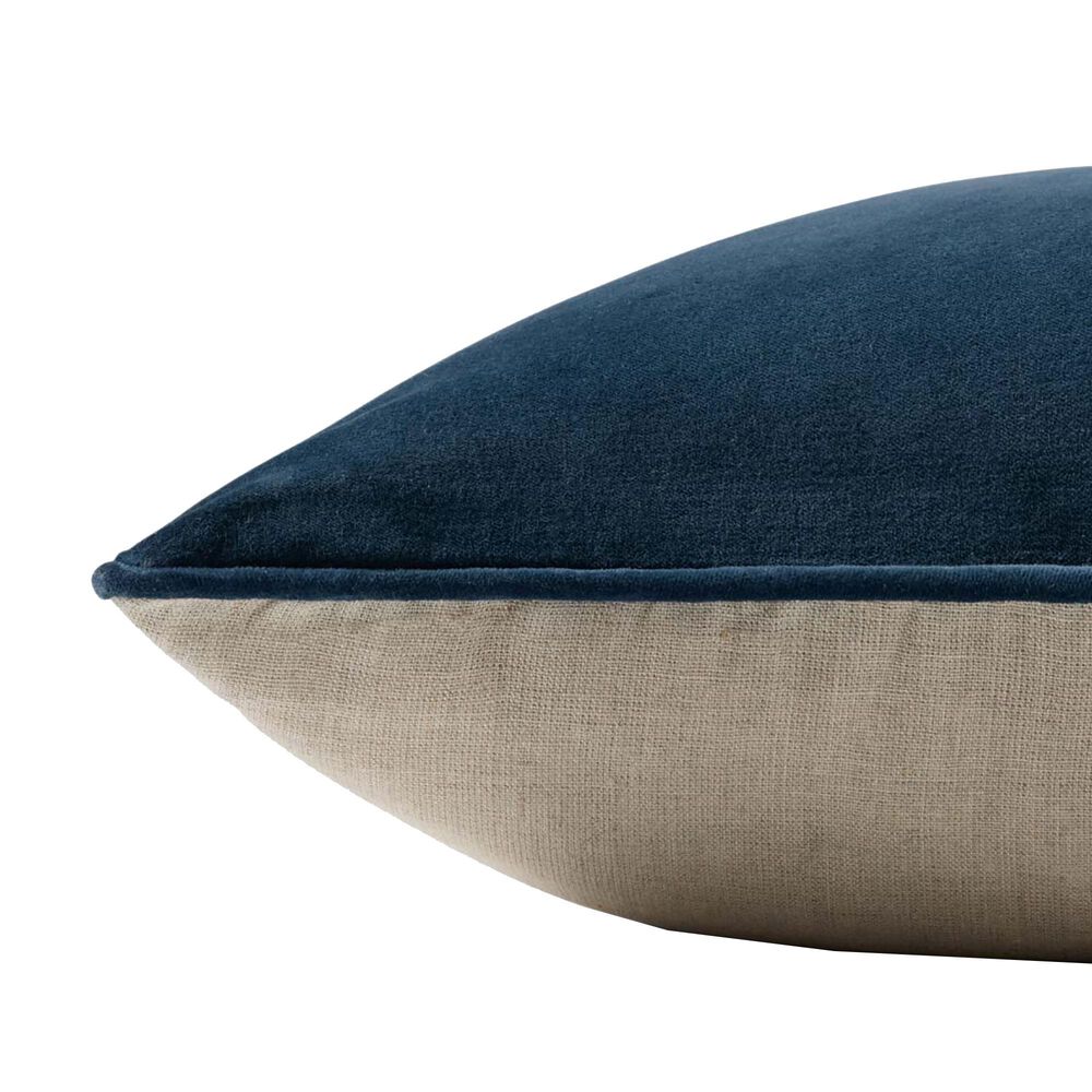Loloi Lydia 26&quot; Euro Square Throw Pillow in Dark Blue and Beige, , large