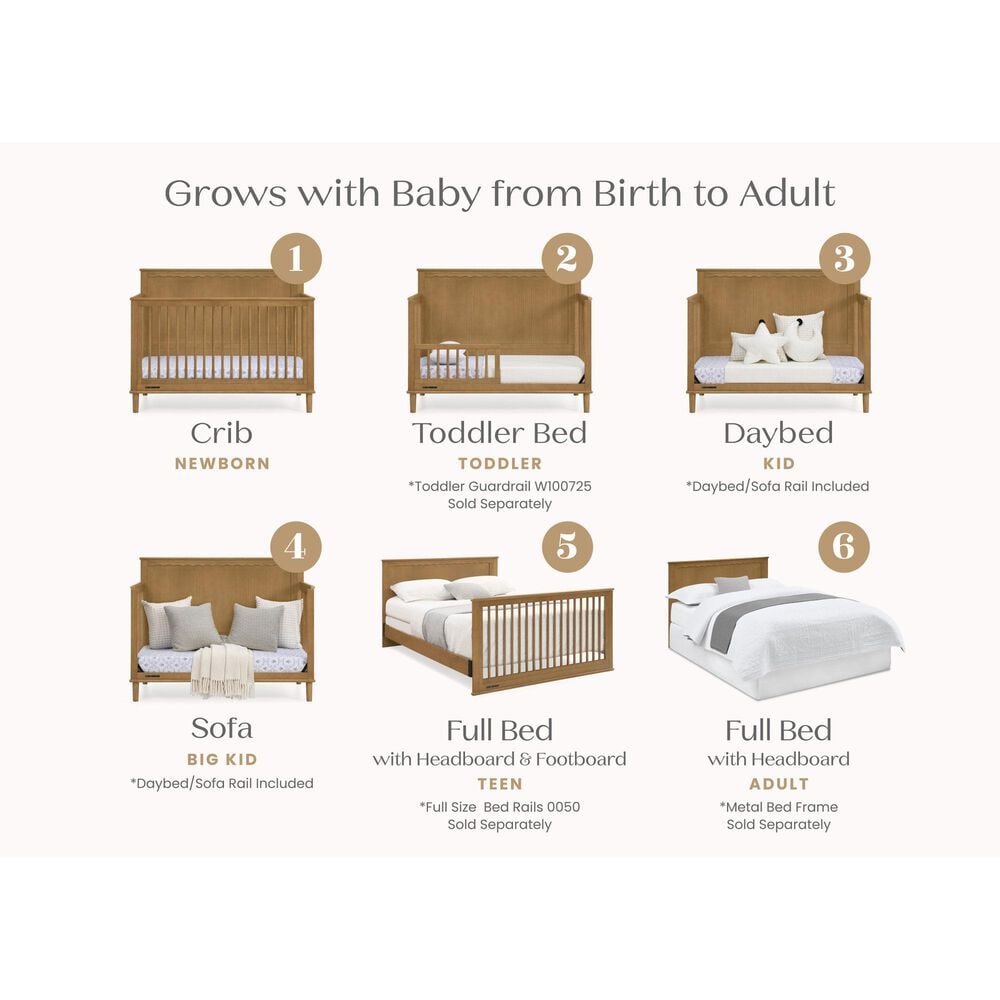 Delta Children Penelope 6-In-1 Convertible Crib in Acorn, , large