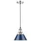 Golden Lighting Orwell 1-Light Small Pendant with Matte Navy Shade in Chrome, , large