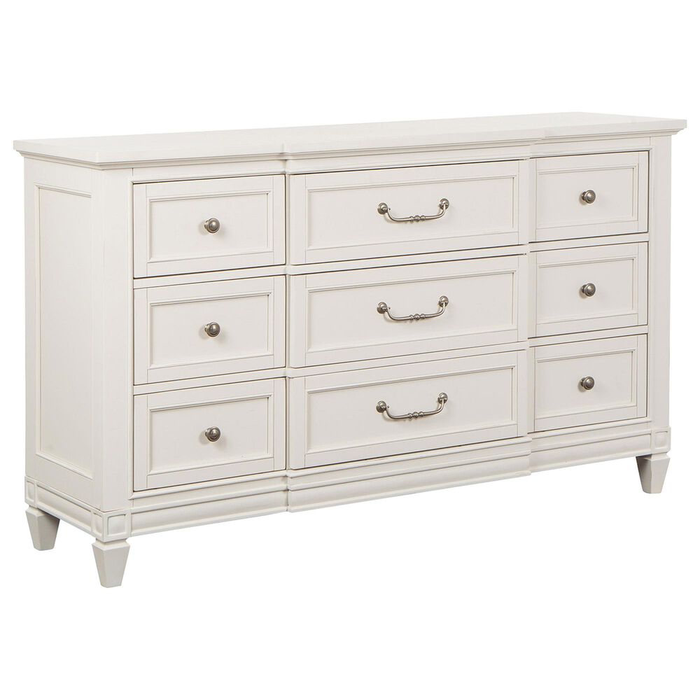 Nicolette Home Willowbrook 9-Drawer Dresser and Mirror in Egg Shell White, , large