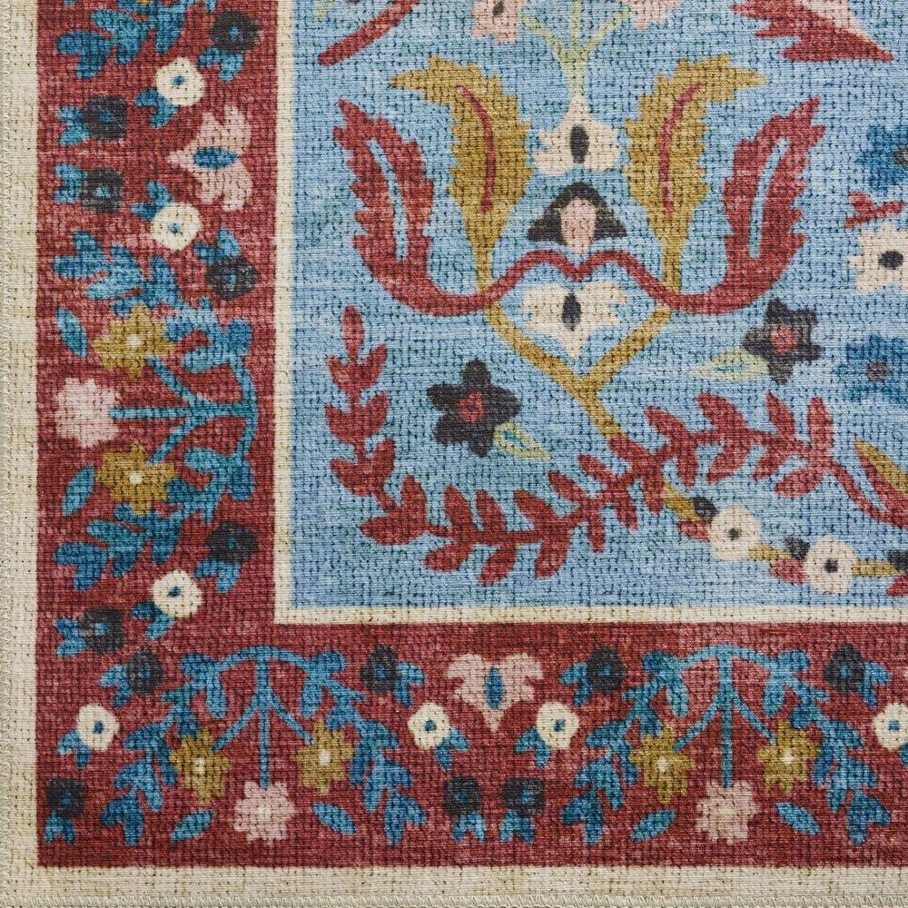 Loloi Canopy Edie Red and Blue 3&#39;9&quot; Round Area Rug, , large