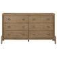 Sterling Timber Elure King Upholstered Panel Bed with Dresser Bachelor Chest and 2 Nightstands in Latte, , large