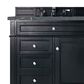 James Martin Vanities Brittany 36" Single Bathroom Vanity in Black Onyx with 3 cm Parisien Bleu Quartz Top and Rectangular Sink, , large